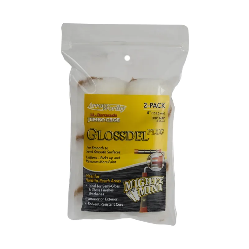 ArroWorthy Glossdel Plus Woven 4 In. W X 3/8 In. Jumbo Paint Roller Cover 2 Pk