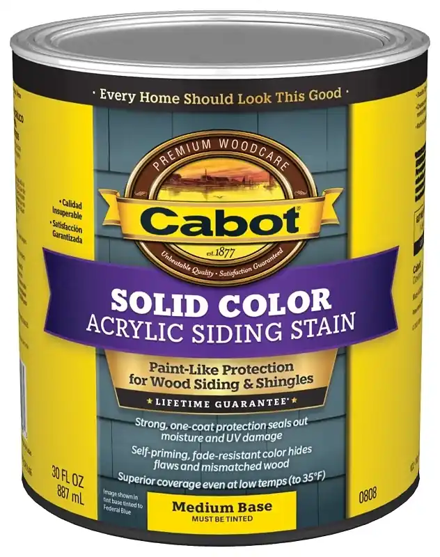 Exterior Stain, Acrylic, Medium Base, Qt.
