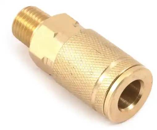 Brass Air Coupler 1/4 In. Male Npt X 1/4 In. Tru-flate Style