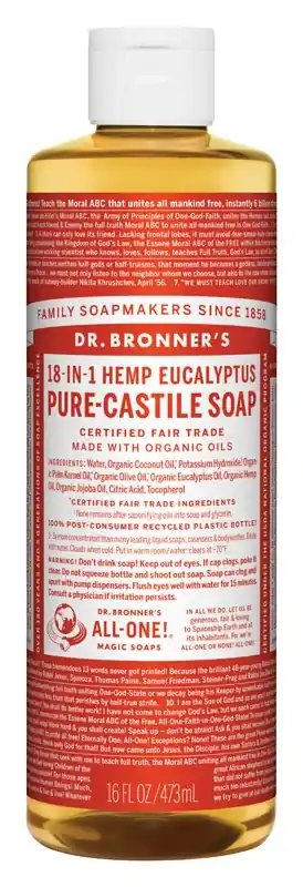 Dr. Bronner‘s 18-in-1 Organic Eucalyptus Scent Pure-Castile Liquid Soap 16 Oz 1 Pk