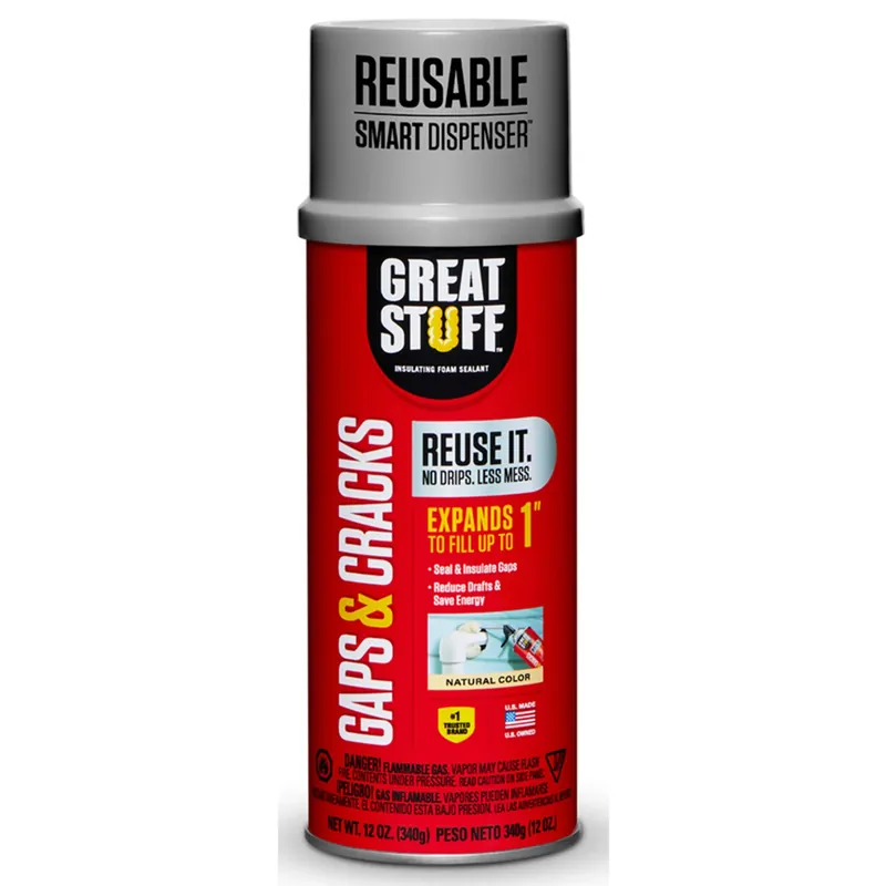 Gap & Crack Foam Sealant, Minimal Expanding, Smart Dispenser, 12-oz.