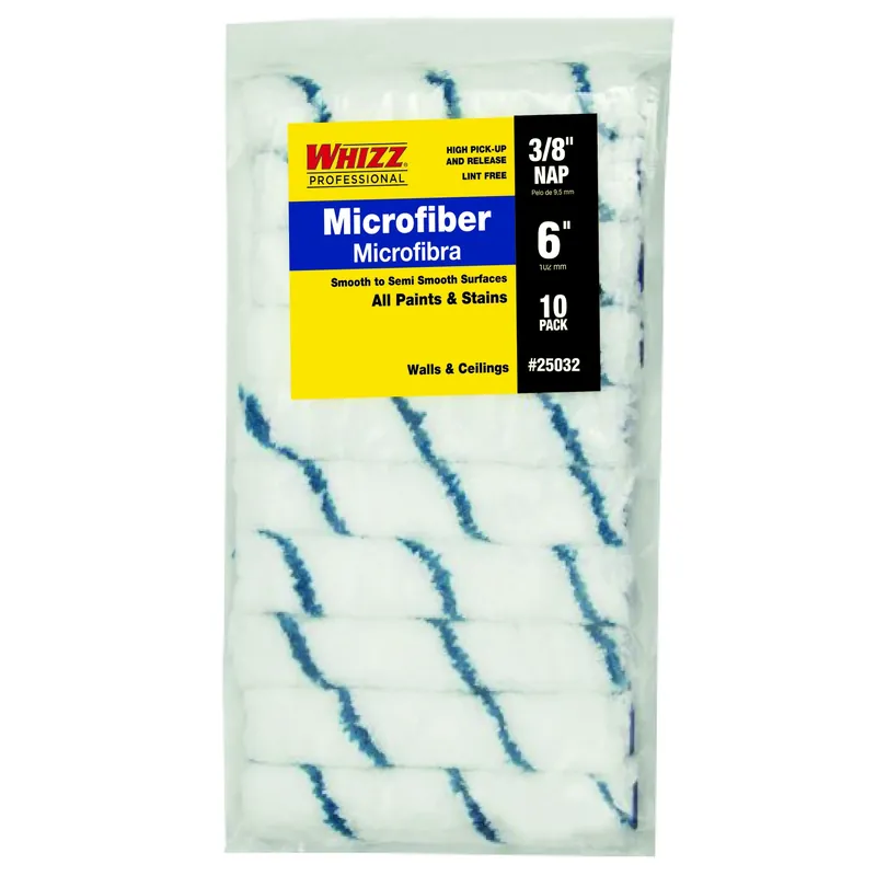 Whizz Microfiber 6 In. W X 3/8 In. Mini Paint Roller Cover 10 Pk