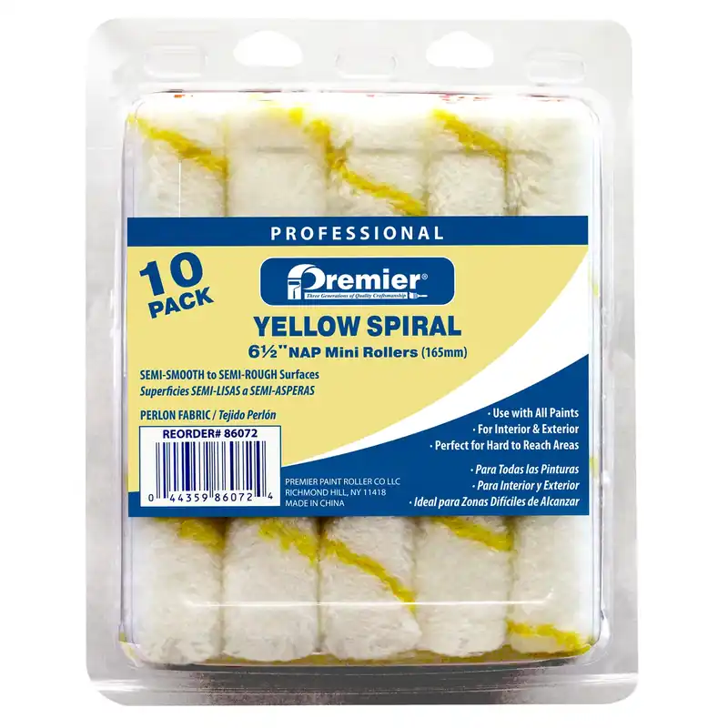 Premier Perlon Fabric 6.5 In. W Mini Paint Roller Cover 10 Pk