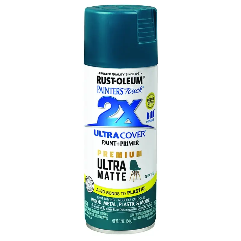 Painter‘s Touch 2X Premium Ultra Matte Spray Paint, Deep Teal, 12-oz.