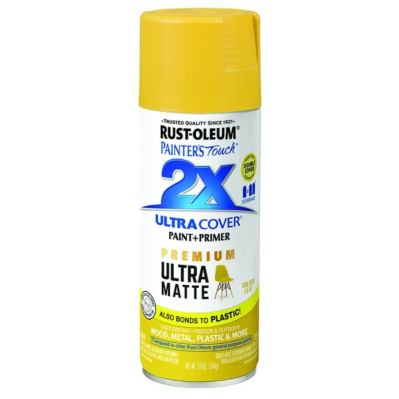 Rust-Oleum Painter‘s Touch 2X Ultra Cover Matte Golden Leaf Paint+Primer Spray Paint 12 Oz