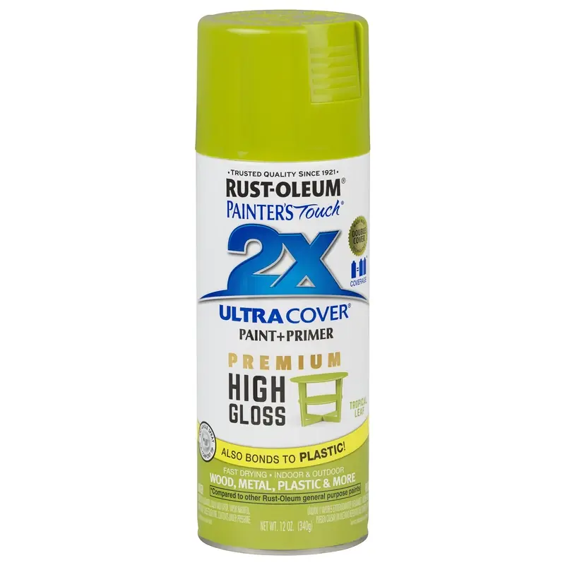 Rust-Oleum Painter‘s Touch 2X Ultra Cover High-Gloss Tropical Leaf Paint+Primer Spray Paint 12 Oz