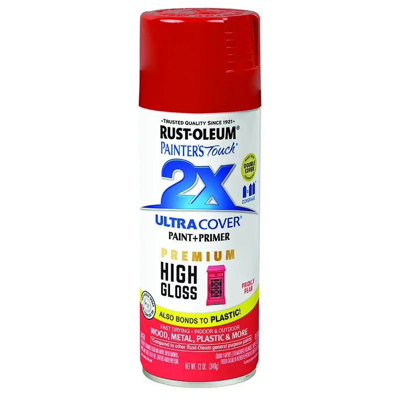 Rust-Oleum Painter‘s Touch High-Gloss Prickly Pear Paint+Primer Spray Paint 12 Oz