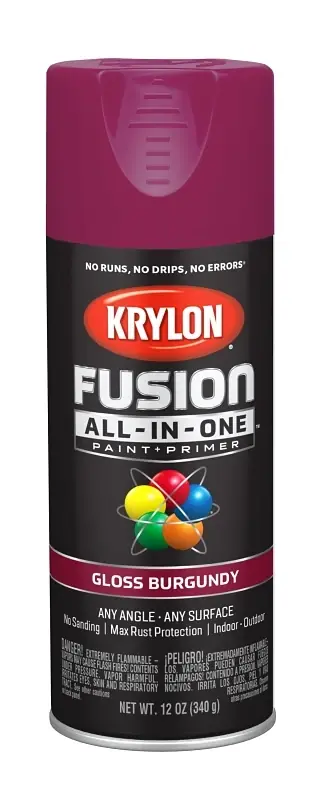 Fusion All-In-One Spray Paint + Primer, Gloss Burgundy, 12-oz.