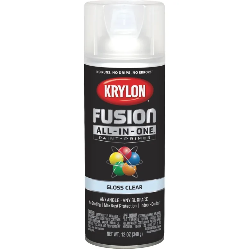 Fusion All-In-One Spray Paint + Primer, Gloss Clear, 12-oz.