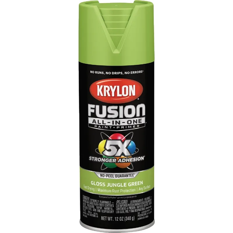 Fusion All-In-One Spray Paint + Primer, Gloss Jungle Green, 12-oz.