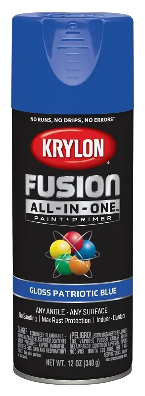 Fusion All-In-One Spray Paint + Primer, Gloss Patriotic Blue, 12-oz.