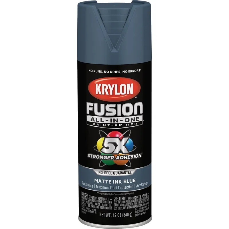 Fusion All-In-One Spray Paint + Primer, Matte Blue Ink, 12-oz.