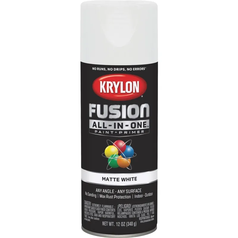 Fusion All-In-One Spray Paint + Primer, Matte White, 12-oz.