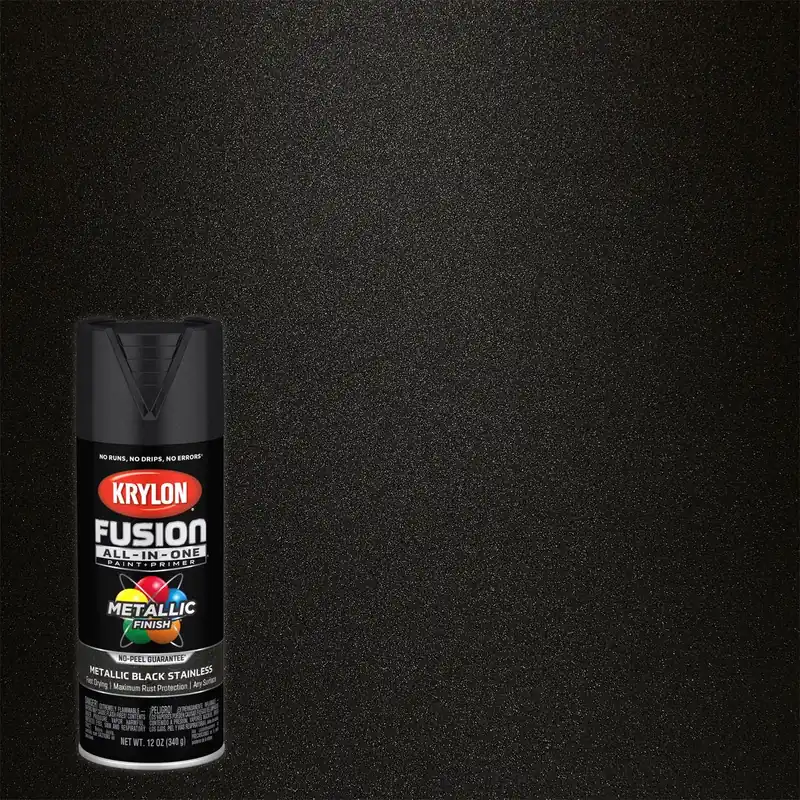 Fusion All-In-One Spray Paint + Primer, Metallic Black, 12-oz.