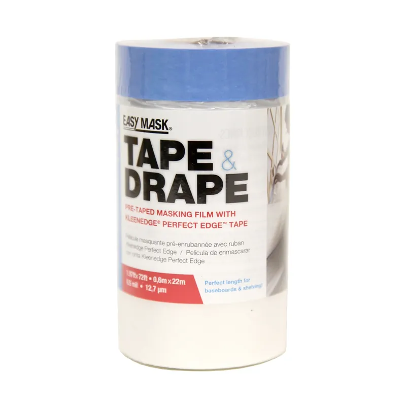Trimaco Easy Mask 2 Ft. W X 72 Ft. L X 0.5 Mil Pre-Taped Plastic Masking Film 1 Pk
