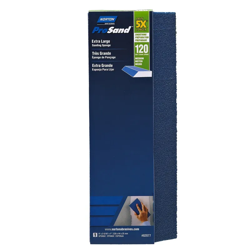 5X Extra Large Sanding Sponge, 100 Grit (Medium), 9 X 3-5/16 X 1-In.