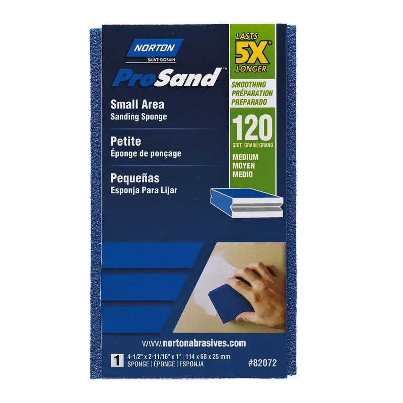 5X Small Area Sanding Sponge, 120 Grit (Fine), 4-1/2 X 2-11/16 X 1-In.
