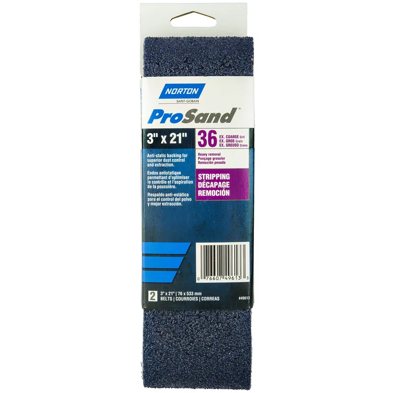Prosand 21 In. L X 3 In. W Zirconia Alumina Cloth Sanding Belt 36 Grit Extra Coarse