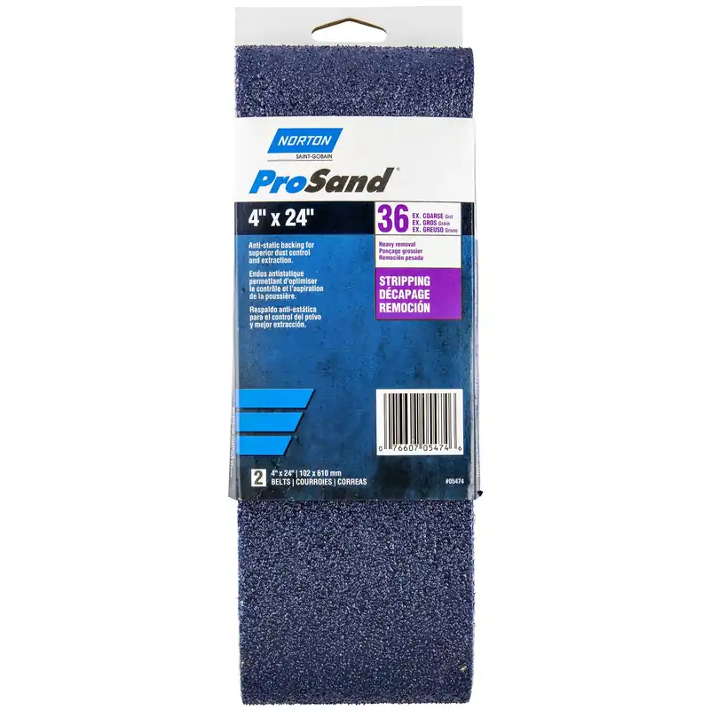 Prosand 4 In W X 24 In L Sanding Belt, 36 Grit, Extra Coarse, Zirconia Aluminum