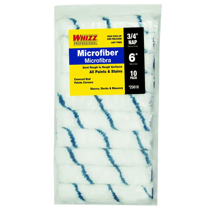 Whizz Microfiber 6 In. W X 3/4 In. Mini Paint Roller Cover 10 Pk