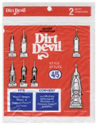 Dirt Devil Vacuum Belt For Upright Vacuums 2 Pk 4 & 5