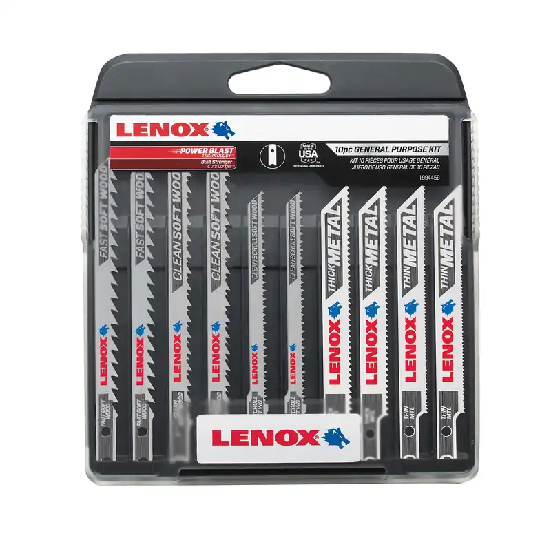 Jig Saw Blade Set With Case, U-Shank, 10-Pc.