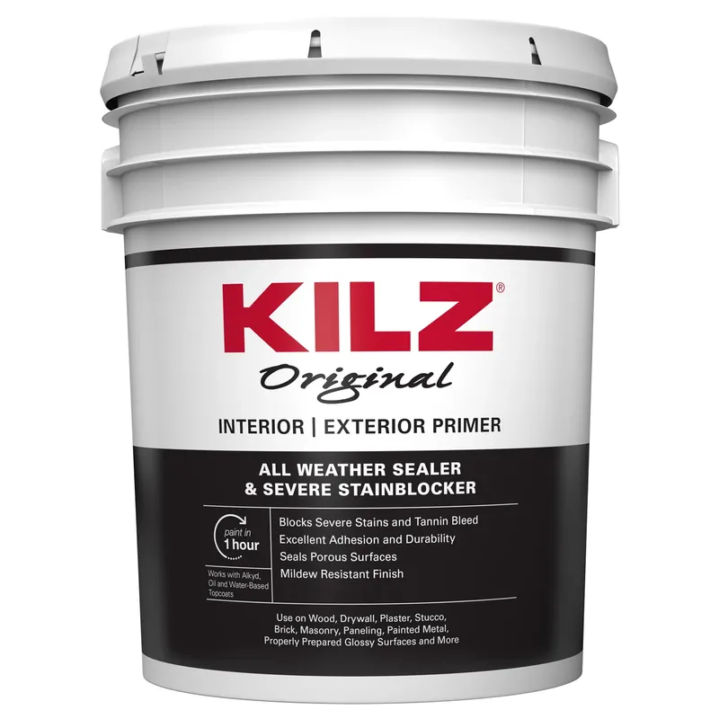 Interior & Exterior Oil Primer, Sealer & Stain Blocker, 5-Gallons