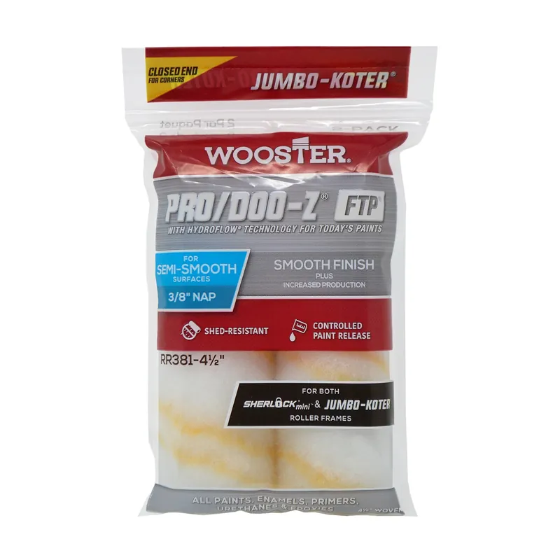 Wooster Pro/Doo-Z Fabric 4.5 In. W X 3/8 In. Jumbo Paint Roller Cover 2 Pk