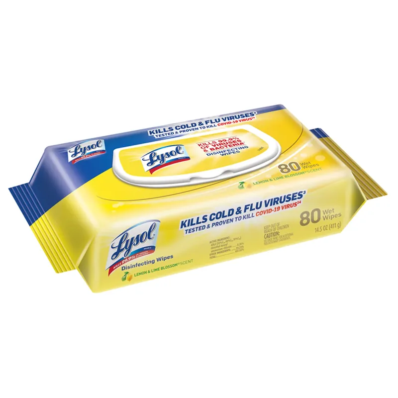 Lysol Lemon & Lime Blossom Scent Disinfecting Wipes 80 Ct 1 Pk