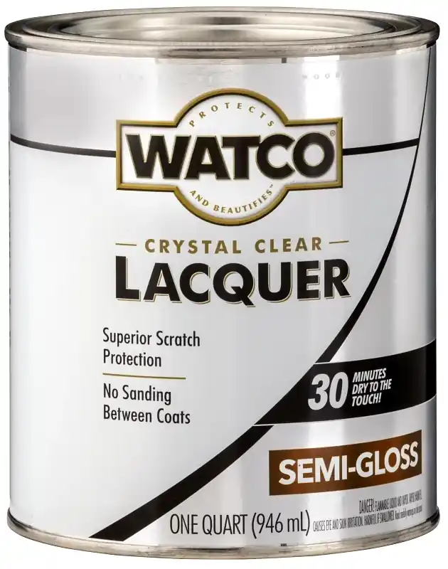 Lacquer Wood Finish, Clear Semi-Gloss, 1-Qt.