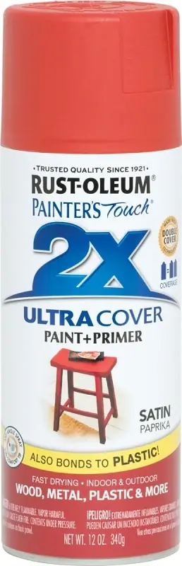 Painter‘s Touch 2X Spray Paint, Satin Paprika, 12 Oz.