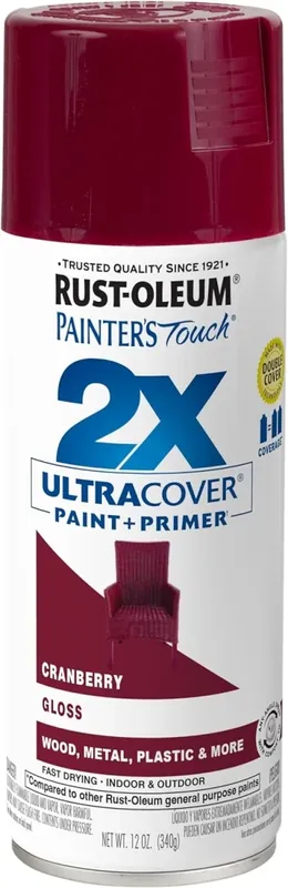 Painter‘s Touch 2X Spray Paint, Gloss Cranberry, 12-oz.