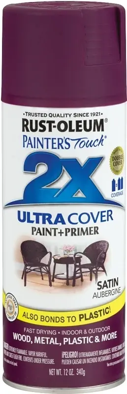 Painter‘s Touch 2X Spray Paint, Satin Aubergine, 12 Oz.