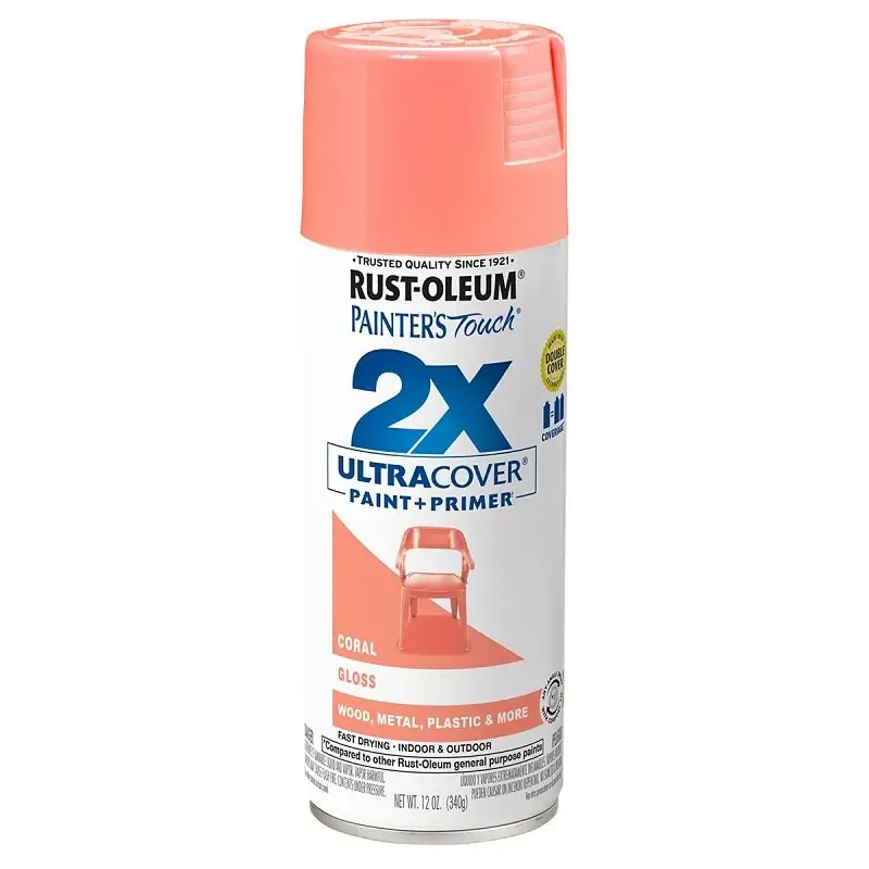 Painter‘s Touch 2X Spray Paint, Gloss Coral, 12-oz.