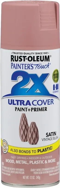 Painter‘s Touch 2X Spray Paint, Satin Vintage Blush, 12 Oz.
