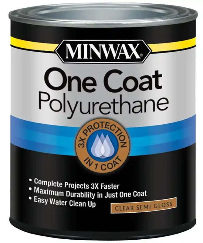 One Coat Polyurethane Finish, Crystal Clear Semi-Gloss, Qt.