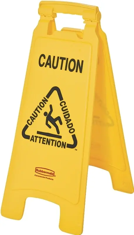 26 In. 2-sided Yellow Multilingual Caution Sign Fg611200yel