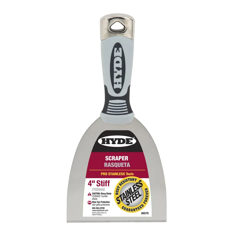 Pro Scraper, Stiff, High-Carbon Steel Blade, 4-In.