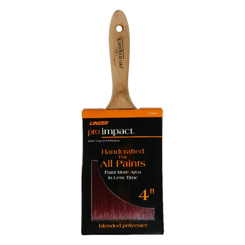Pro Impact 4 In. Flat Paint Brush - Professional Quality For All Paints