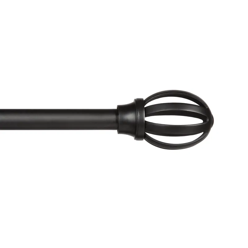 Fast Fit Lilly Curtain Rod 66 In. To 120 In. 5/8 In. Black Steel