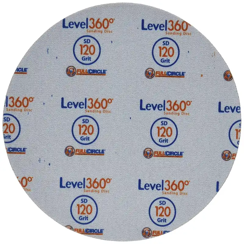 Full Circle Level 360 8.75 In. Aluminum Oxide Hook And Loop Sanding Disc 120 Grit Very Fine 5 Pk