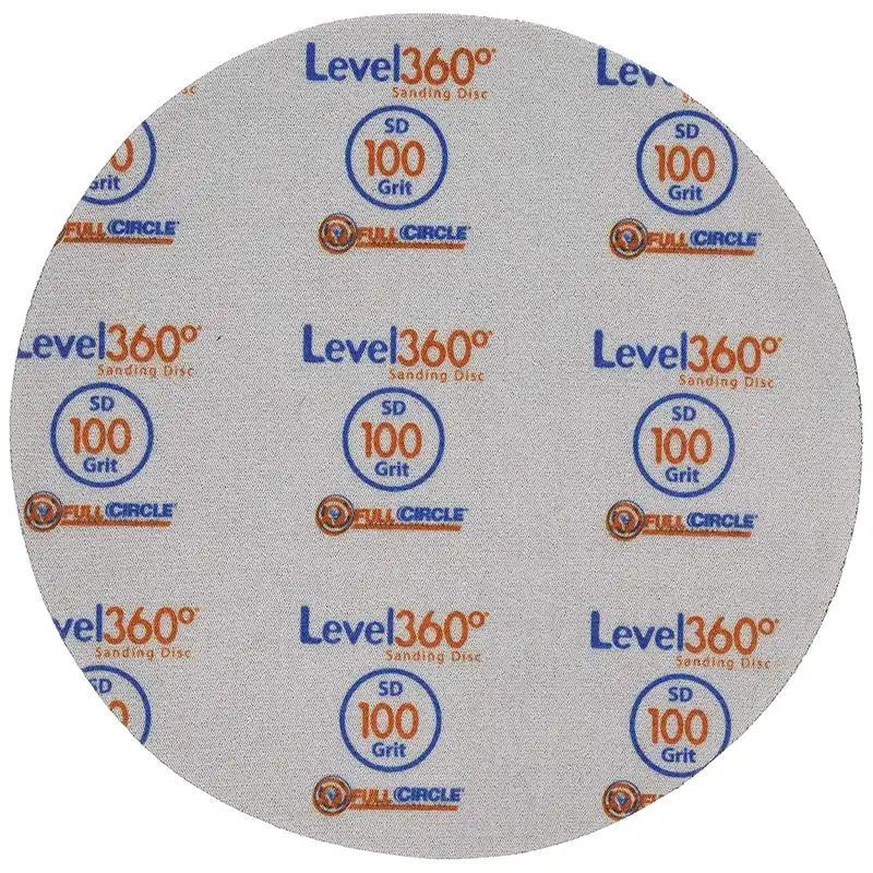 Full Circle Level 360 8.75 In. Aluminum Oxide Hook And Loop Sanding Disc 100 Grit Medium 5 Pk