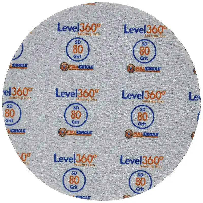 Full Circle Level 360 8.75 In. Aluminum Oxide Hook And Loop Sanding Disc 80 Grit Medium 5 Pk