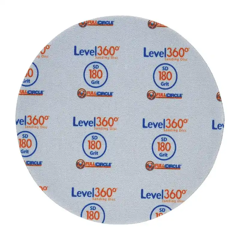 Full Circle Level 360 8.75 In. Aluminum Oxide Hook And Loop Sanding Disc 180 Grit Very Fine 5 Pk
