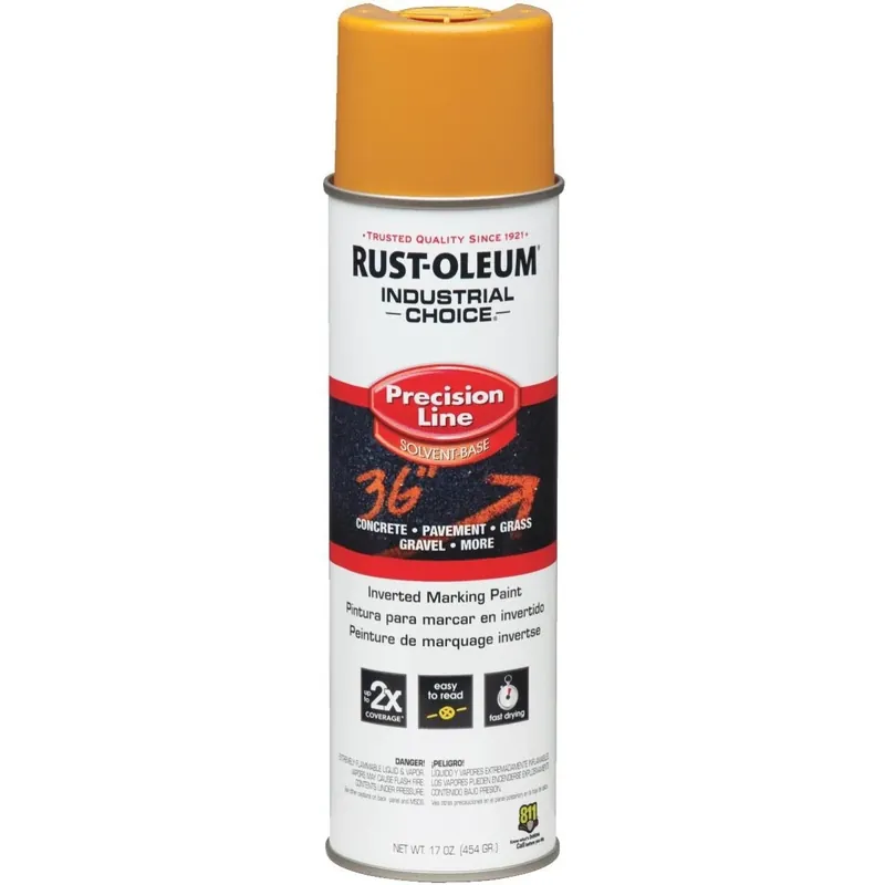 Rust-Oleum Industrial Choice Caution Yellow Inverted Marking Paint 17 Oz