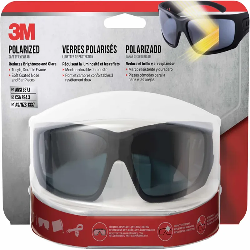 Anti-fog Polarized Impact-resistant Safety Glasses Black Lens Black Frame Model 90214-hz4-na