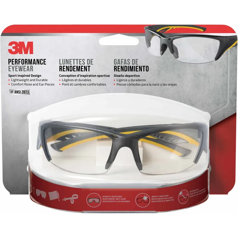 Anti-fog Impact-resistant Safety Glasses Clear Lens Gray/yellow Frame Model 90212-hz4