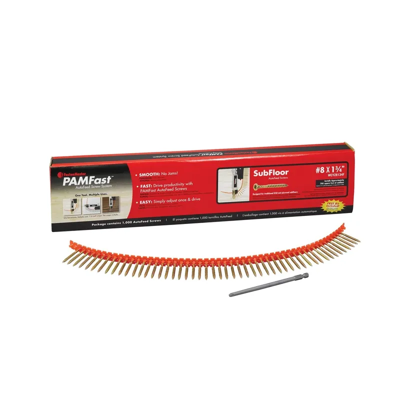 FastenMaster PAMFast No. 8 X 1-3/4 In. L Star Yellow Zinc Coarse Subfloor Screws 1000 Pk