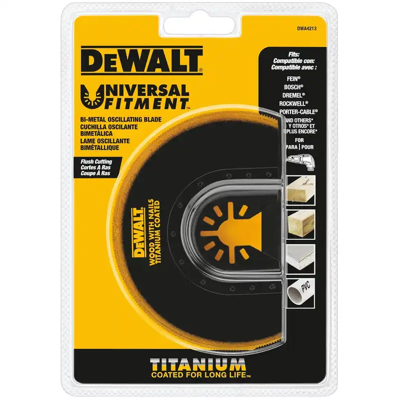 Oscillating Wood & Nail Flush-Cut Cutting Blade, Titanium, Universal