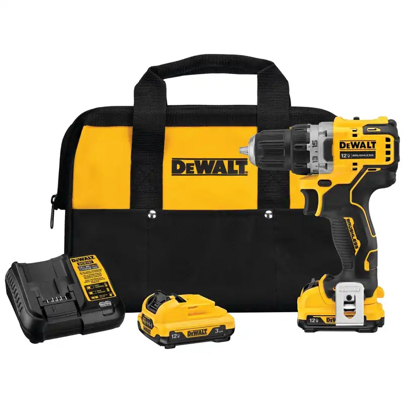 12-Volt Compact Drill Driver Kit, Brushless Motor, 3/8-In., 2 Lithium-Ion Batteries